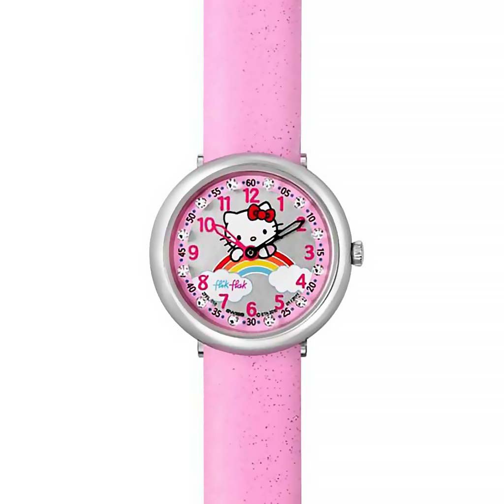 Swatch Flik Flak HELLO KITTY PINK RAINBOW ZFFL018