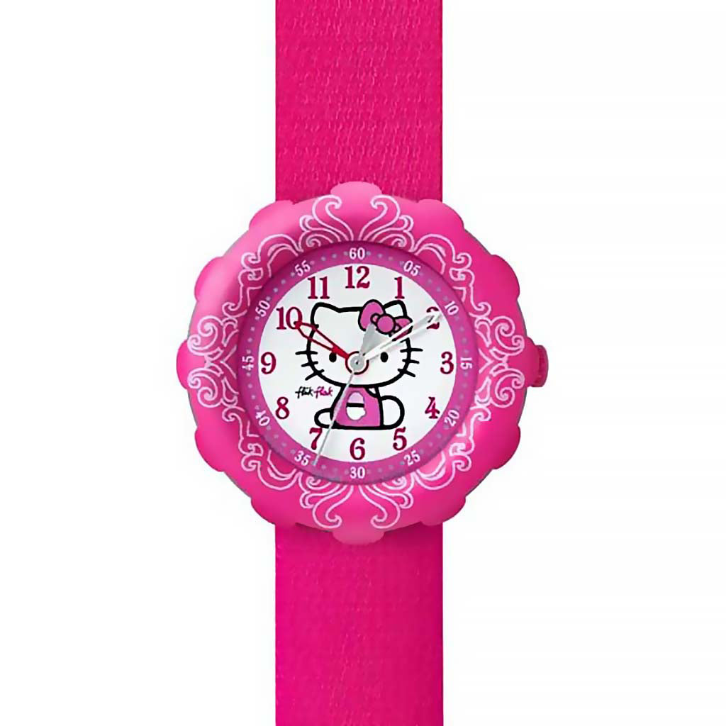 Swatch Flik Flak HELLO KITTY PINK WATCH & PURSE ZFLS016