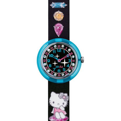 Swatch Flik Flak HELLO KITTY TURQUOISE DIAMONDS FLNP002