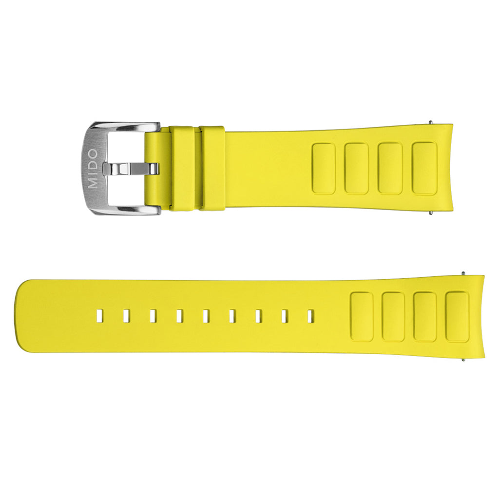 Original Mido Multifort TV Big Date Armband Rubber Yellow M852.019.019