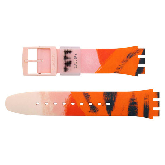 Swatch Ersatzband New Gent BARNS-GRAHAM'S ORANGE AND RED ON PINK ASUOZ362