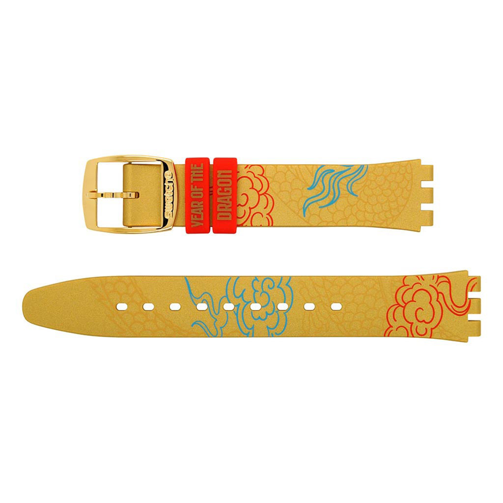 Original Ersatzband der Swatch Skin Irony Dragon in Gold ASYXZ104