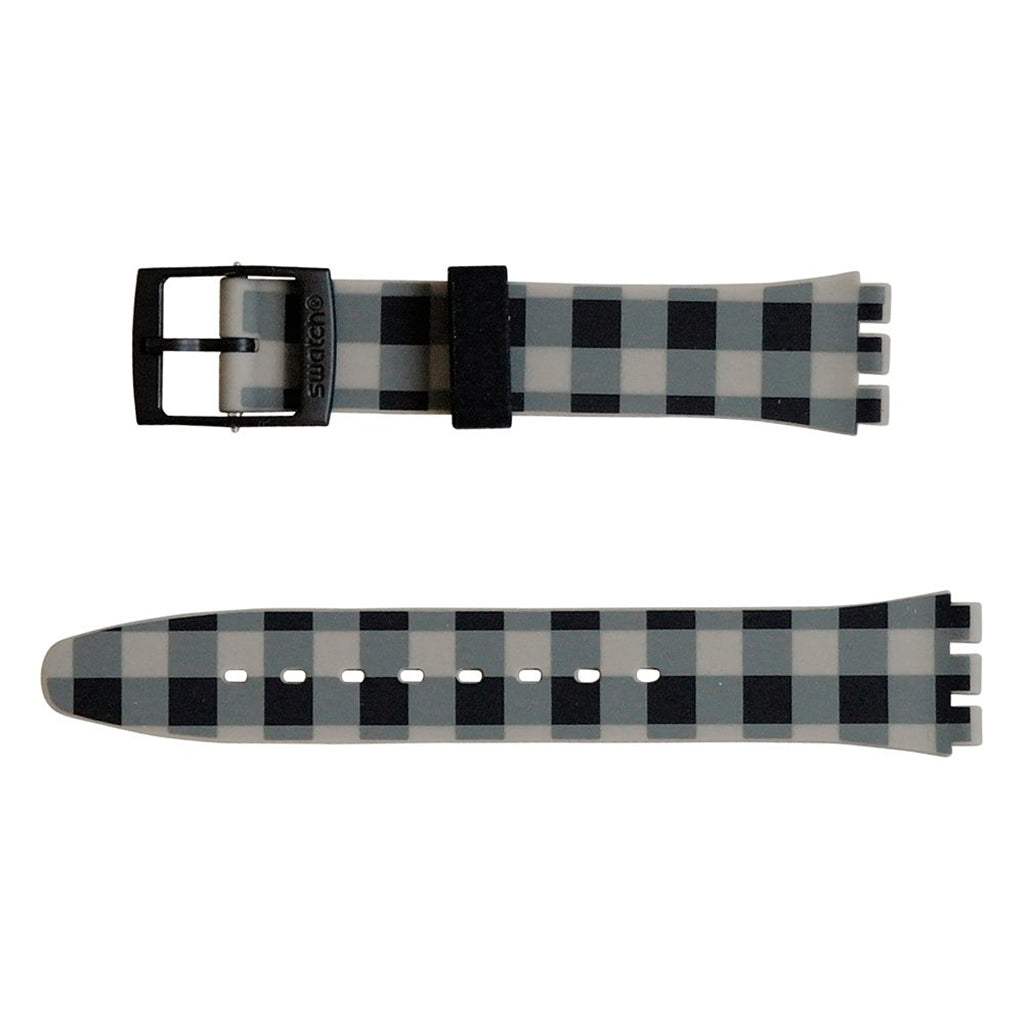 Swatch Ersatzband Black & Grey Checked AGB271