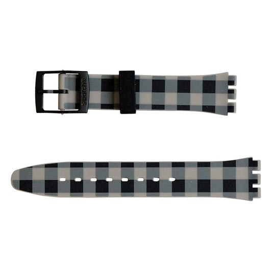 Swatch Ersatzband Black & Grey Checked AGB271
