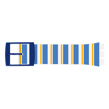Swatch Ersatzband White & Blue Silicone Strap ACM0027H12