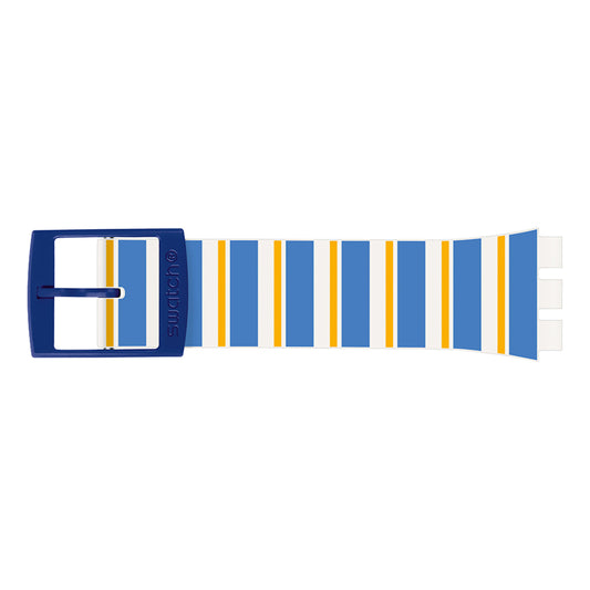 Swatch Ersatzband White & Blue Silicone Strap ACM0027H12