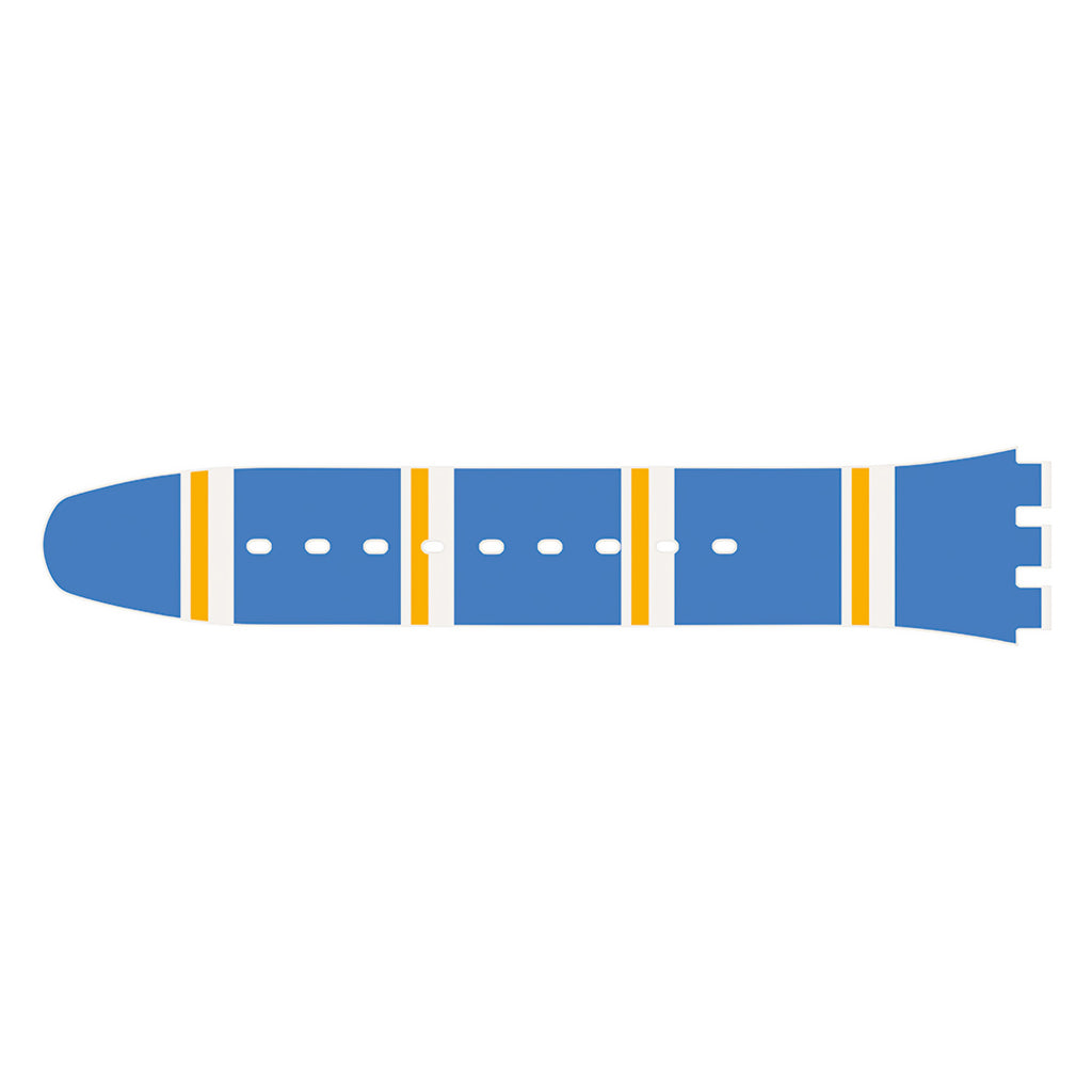 Swatch Ersatzband White & Blue Silicone Strap ACM0027H6