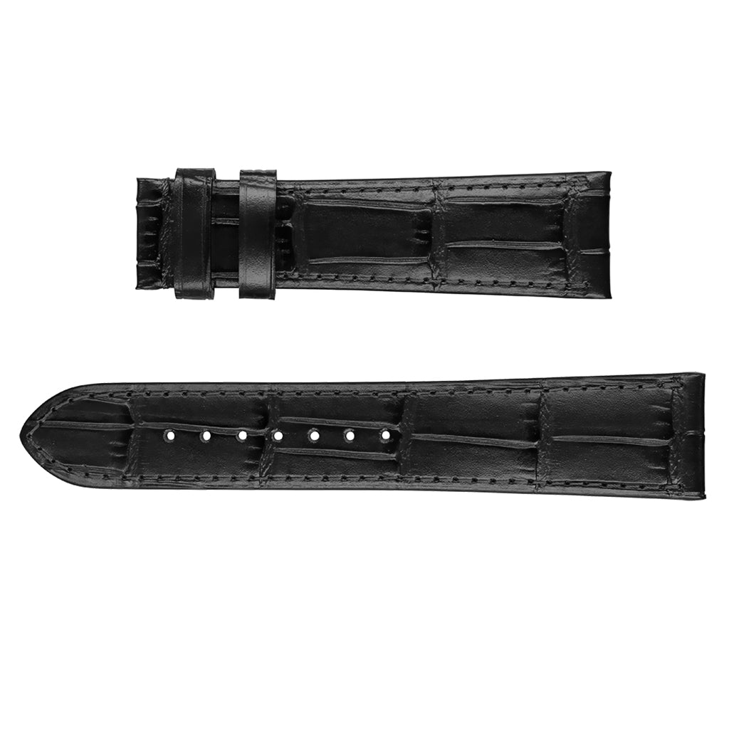 Original Union Glashütte Ersatzband Kalbsleder mit Krokoprägung Schwarz D160001125