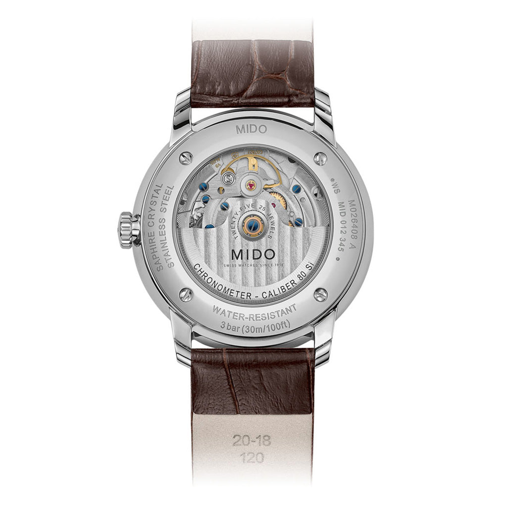 Baroncelli Chronometer Silizium 40 mm Black Leather Brown (Ausstellungsstück)