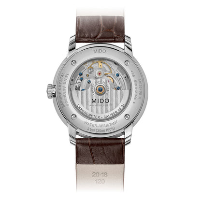 Baroncelli Chronometer Silizium 40 mm Black Leather Brown (Ausstellungsstück)
