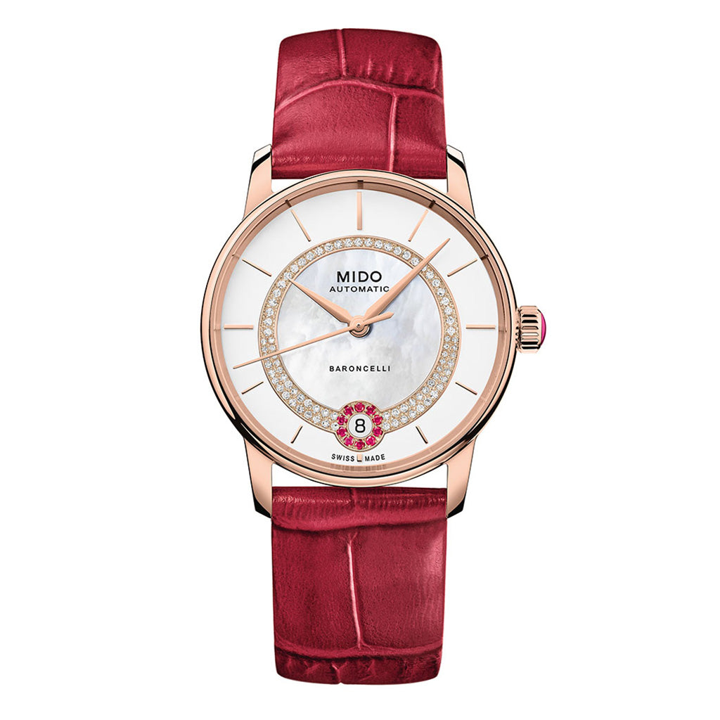 Baroncelli Lady Necklace 33 mm Rubin Leather