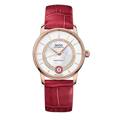 Baroncelli Lady Necklace 33 mm Rubin Leather
