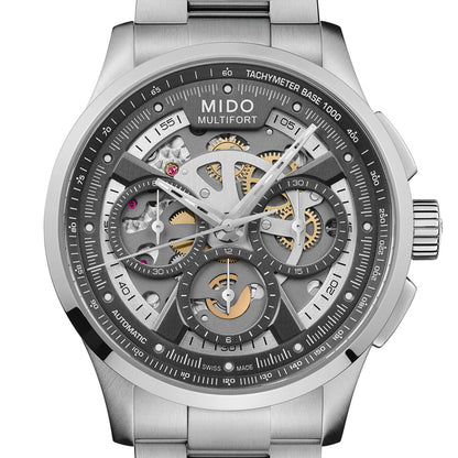 Multifort Skeleton Chronograph 43 mm Silver