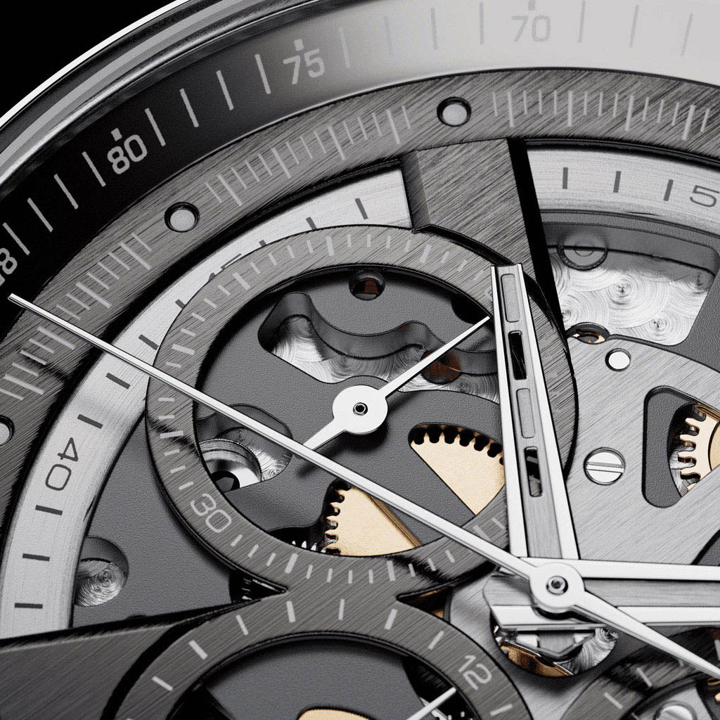 Multifort Skeleton Chronograph 43 mm Silver