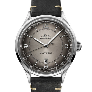 Mido Multifort Patrimony Anthracite M040.407.16.060.00 Automatikuhr mit silberfarbenem Edelstahlgehäuse und schwarzem Armband