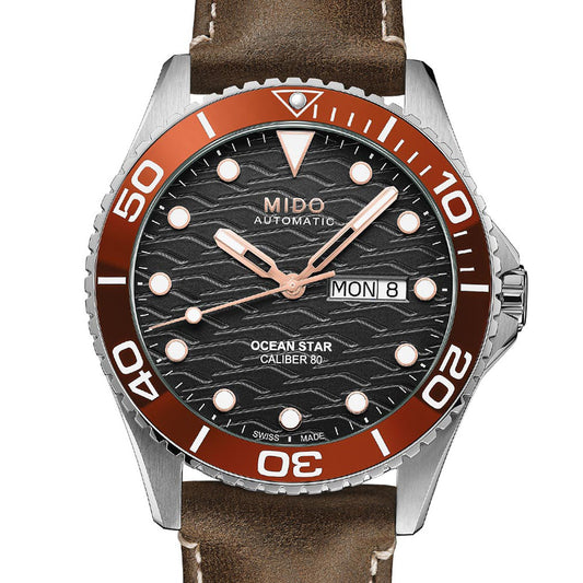 Mido Ocean Star 200 C Black Leather Brown M0424301605100