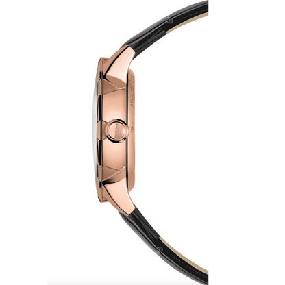 Rainflower 34 mm White Leather Black