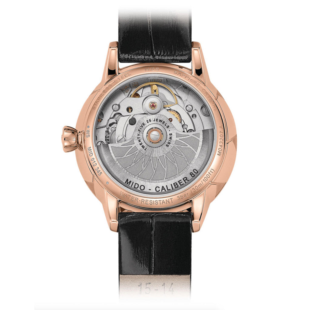 Rainflower 34 mm White Leather Black