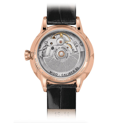 Rainflower 34 mm White Leather Black