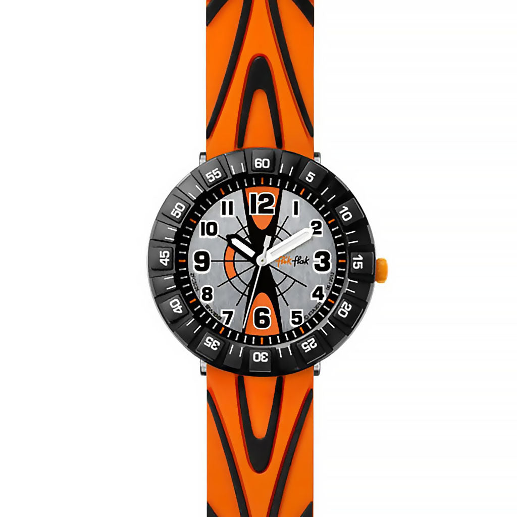 Swatch Flik Flak SHAPED BLACK & ORANGE FCS025