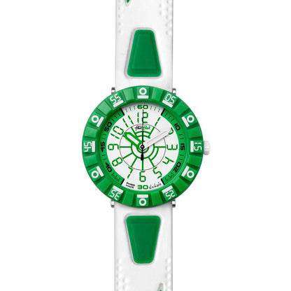Swatch Flik Flak SHAPED WHITE & GREEN FCS029