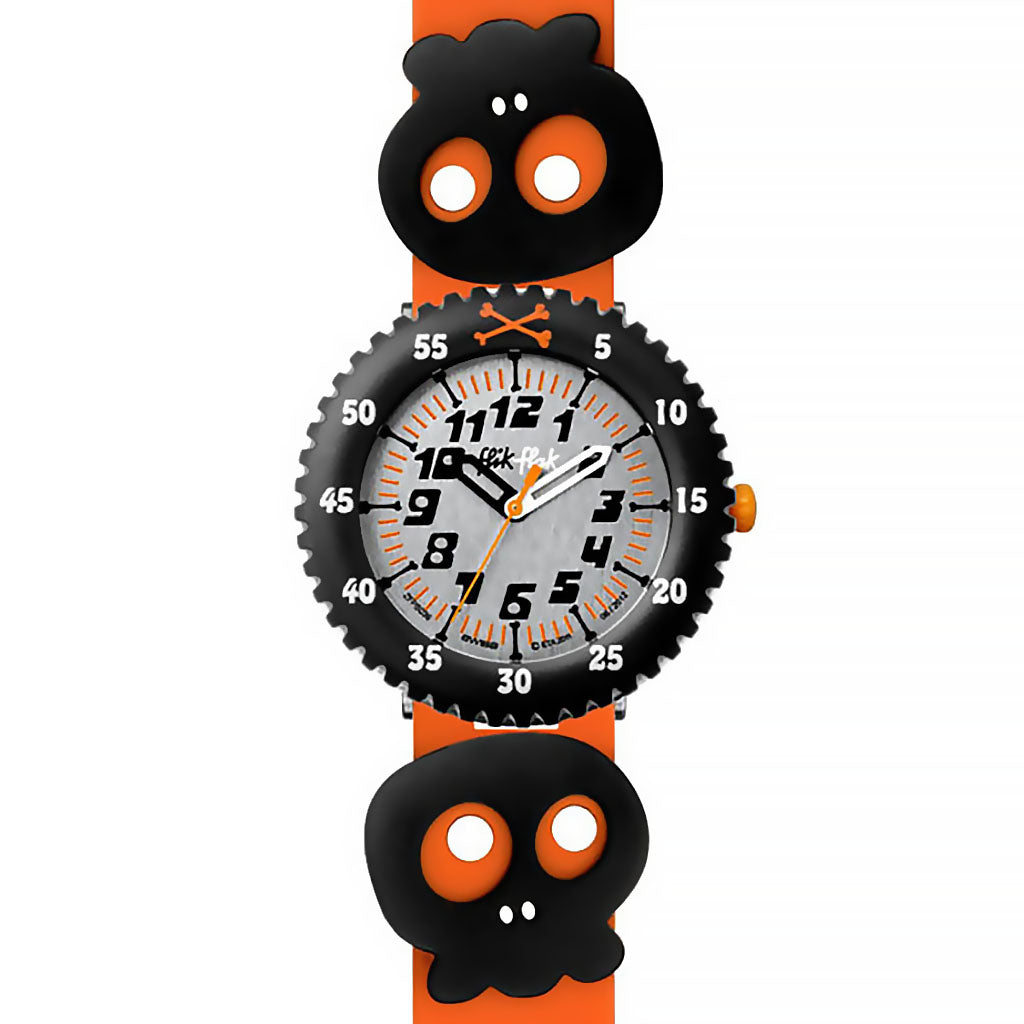 Swatch Flik Flak SKULLY BONES ORANGE FPS039