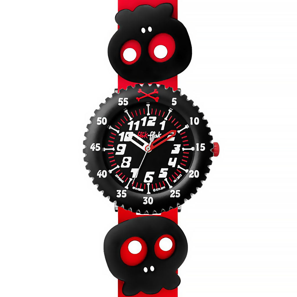Swatch Flik Flak SKULLY BONES RED FPS040