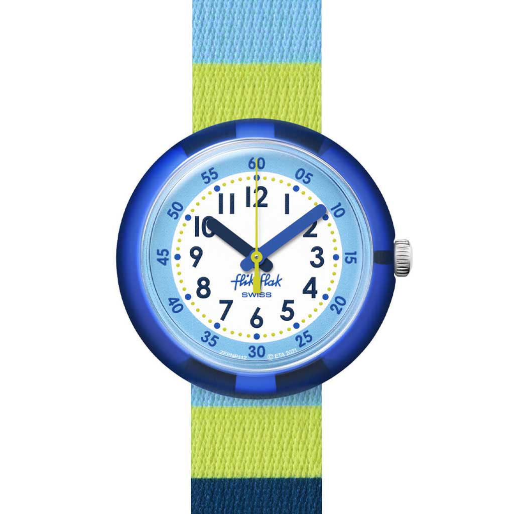 Flik Flak Kinderuhr Stripy Blue FPNP112