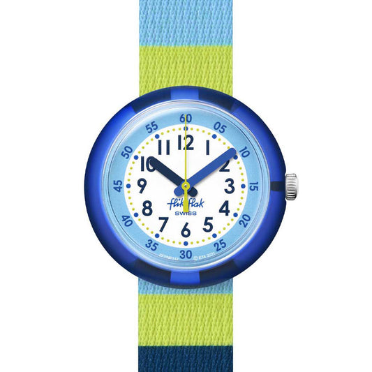 Flik Flak Kinderuhr Stripy Blue FPNP112