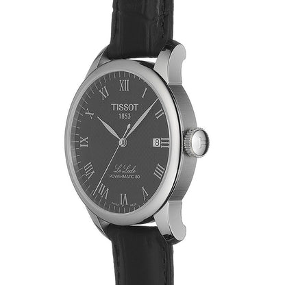 Le Locle 39MM Powermatic 80 Black Leather Black