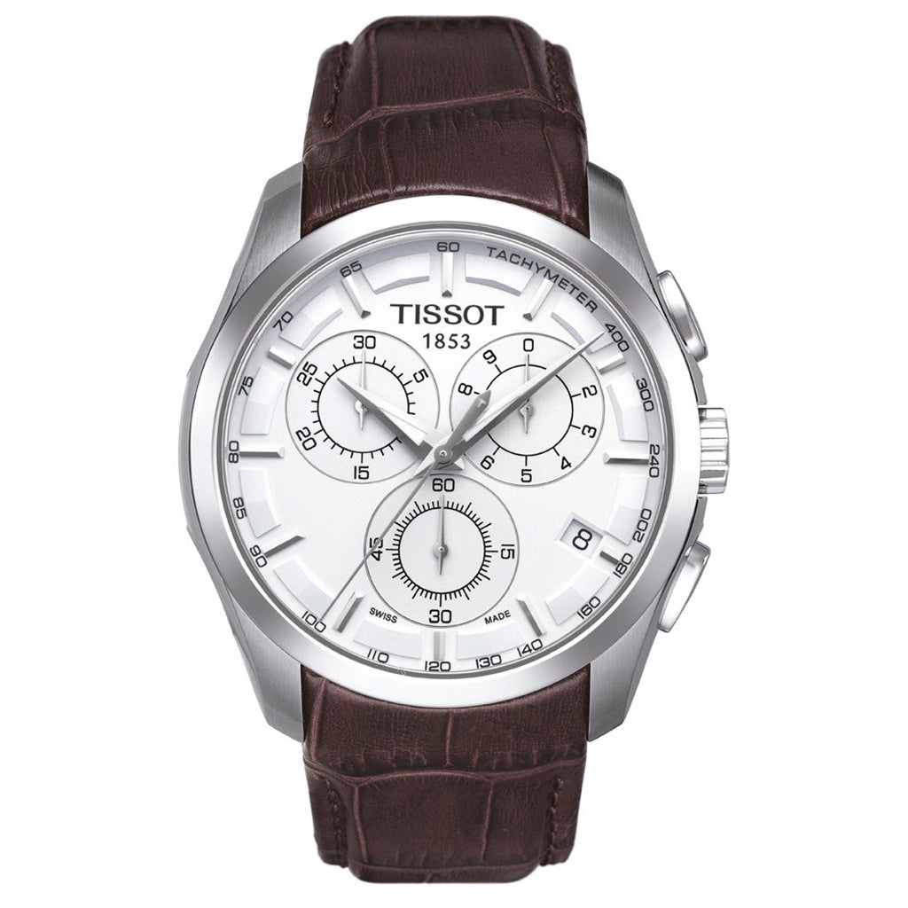 Couturier Chrono 41MM Silver Leather Brown (Auslaufmodell)