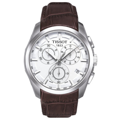 Couturier Chrono 41MM Silver Leather Brown (Auslaufmodell)