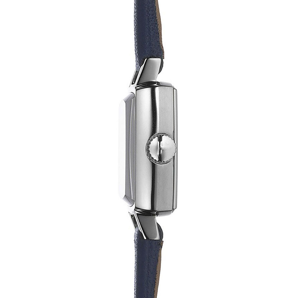Lovely 20MM Square Silver Leather Blue