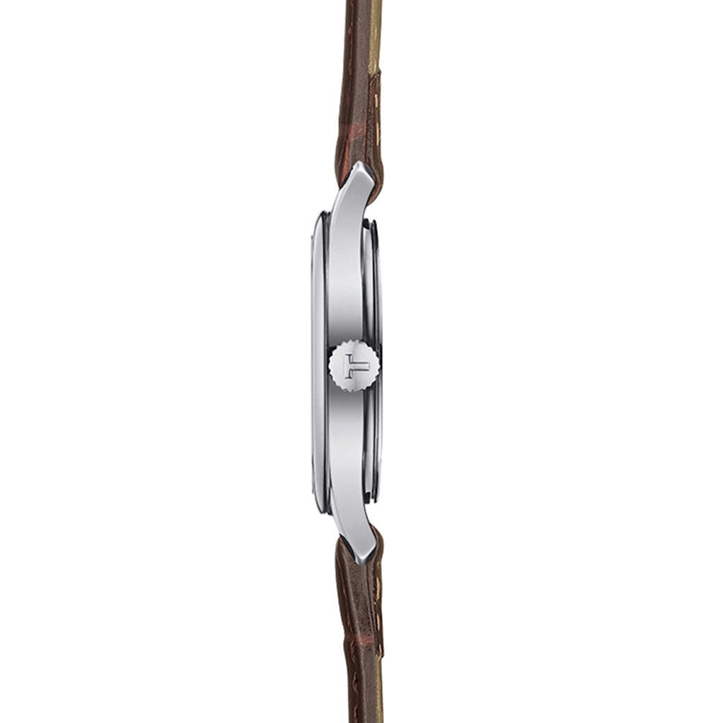 Tradition 5.5 31MM Lady Silver Leather Brown