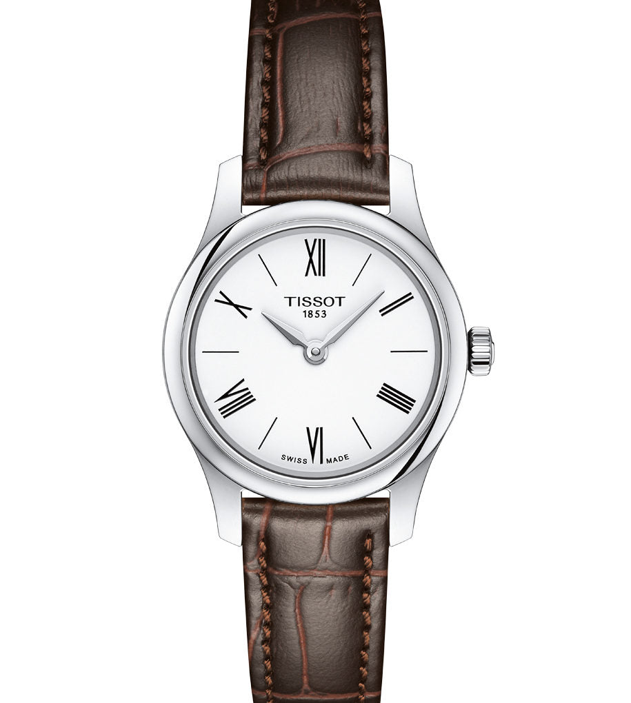 Tradition 5.5 31MM Lady Silver Leather Brown