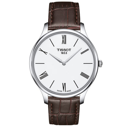 Tradition 5.5 39MM White Leather Brown