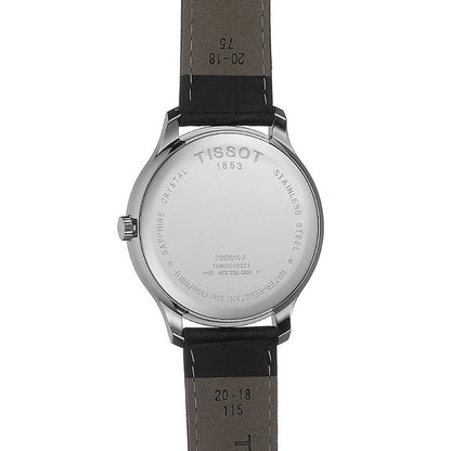 Tradition 42MM Silver Leather Brown