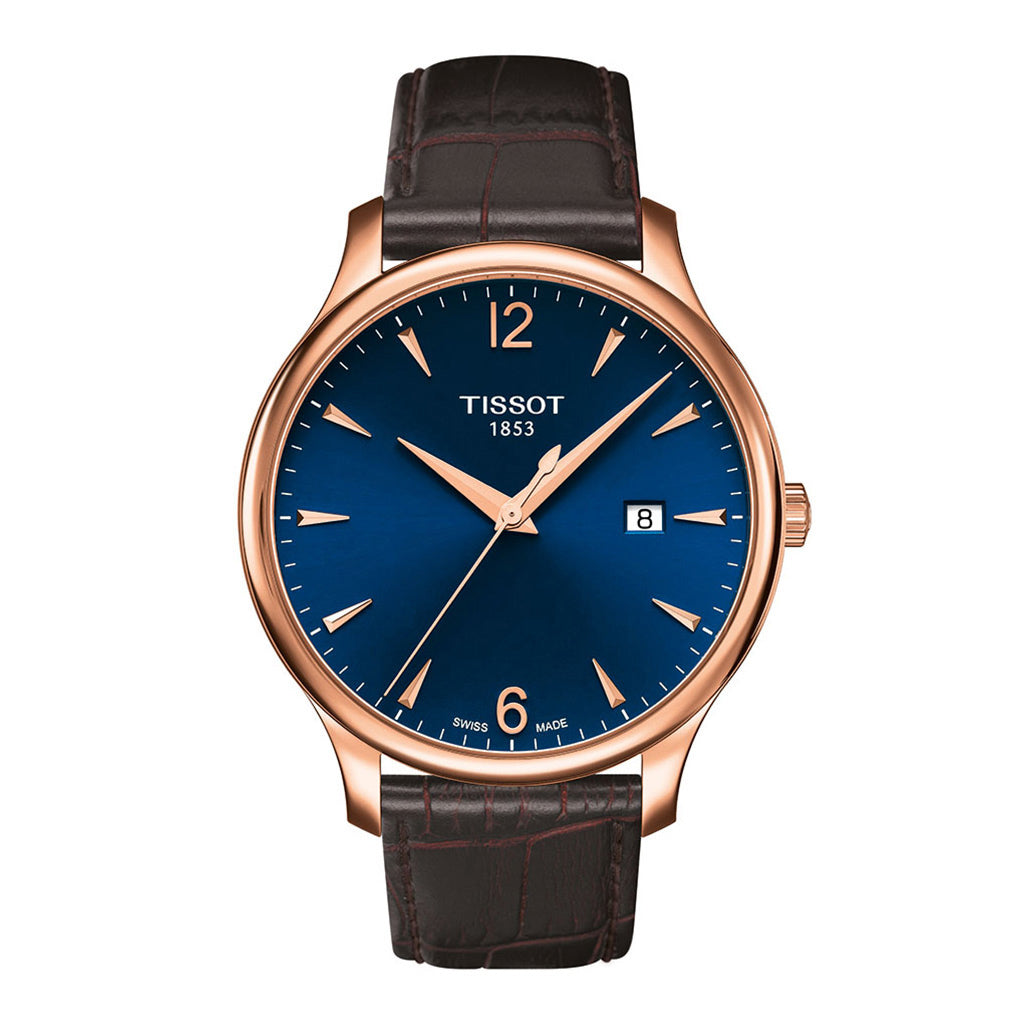 Tradition 42MM Blue Leather Brown