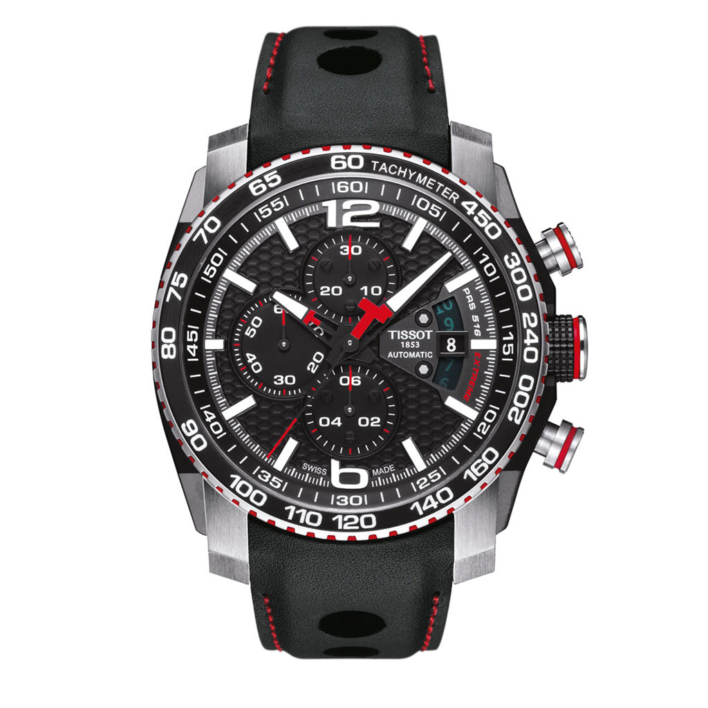 PRS 516 44MM Extreme Automatic Chrono Black Leather Black