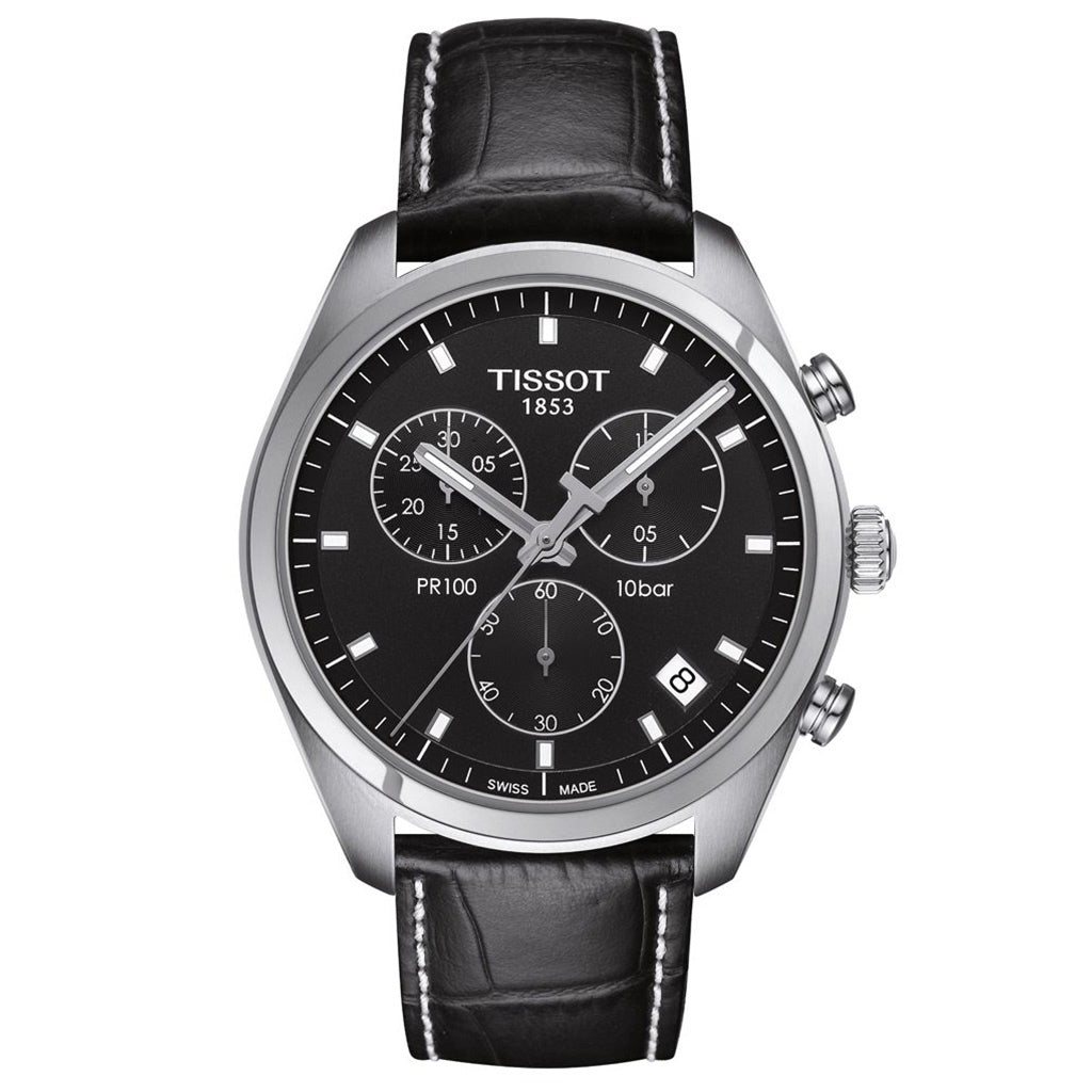 PR 100 41MM Chrono Black Leather Black