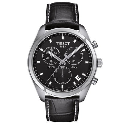 PR 100 41MM Chrono Black Leather Black