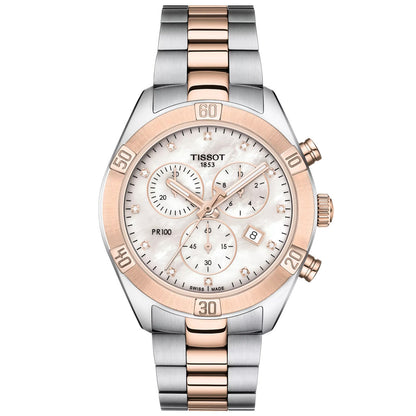PR 100 38MM Sport Chic Lady Chronograph Diamonds Bicolor