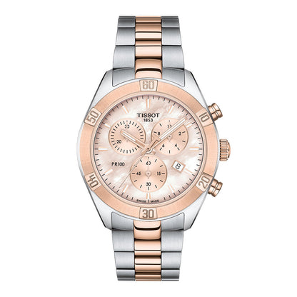 PR 100 38MM Sport Chic Lady Chronograph Mother of Pearl Bicolor