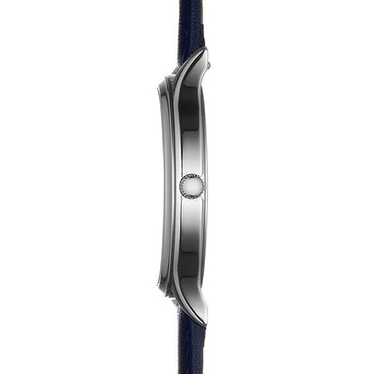 Bella Ora Round 38MM White Leather Blue/Rose