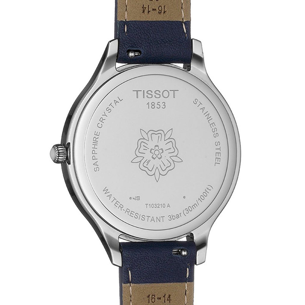 Bella Ora Round 38MM White Leather Blue/Rose