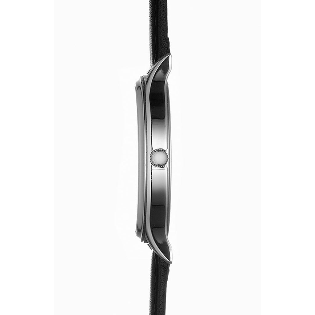 Bella Ora Round 38MM White Leather Black/Red