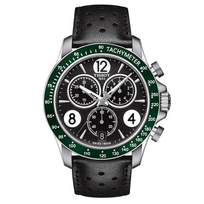 V8 Quarz Chrono Black Leather