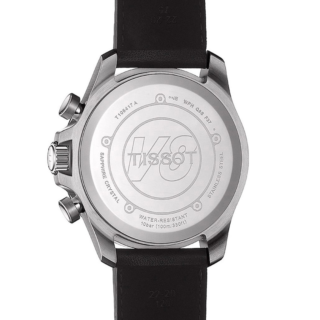 V8 Quarz Chrono Black Leather