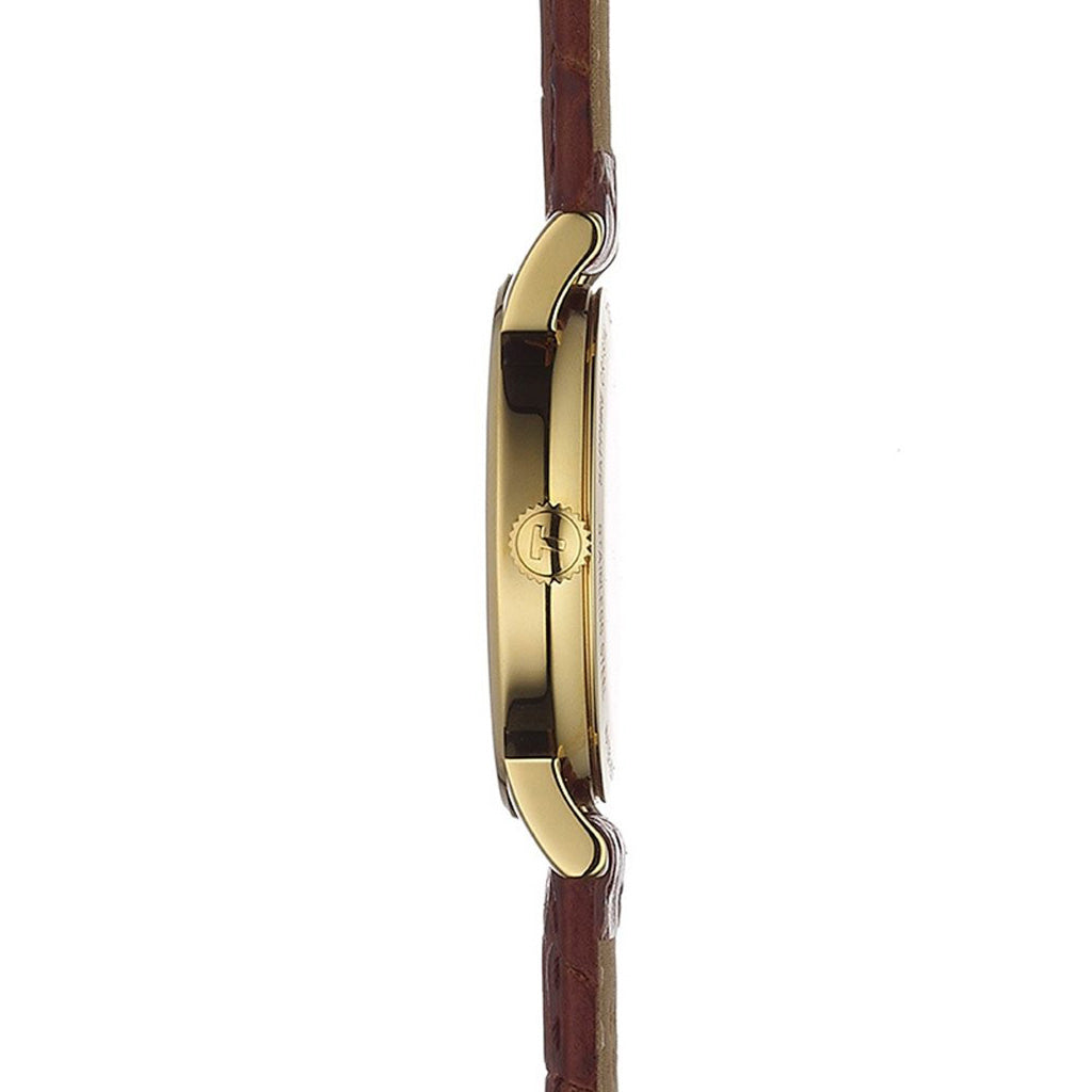 Everytime Small 30MM Gold Leather Brown