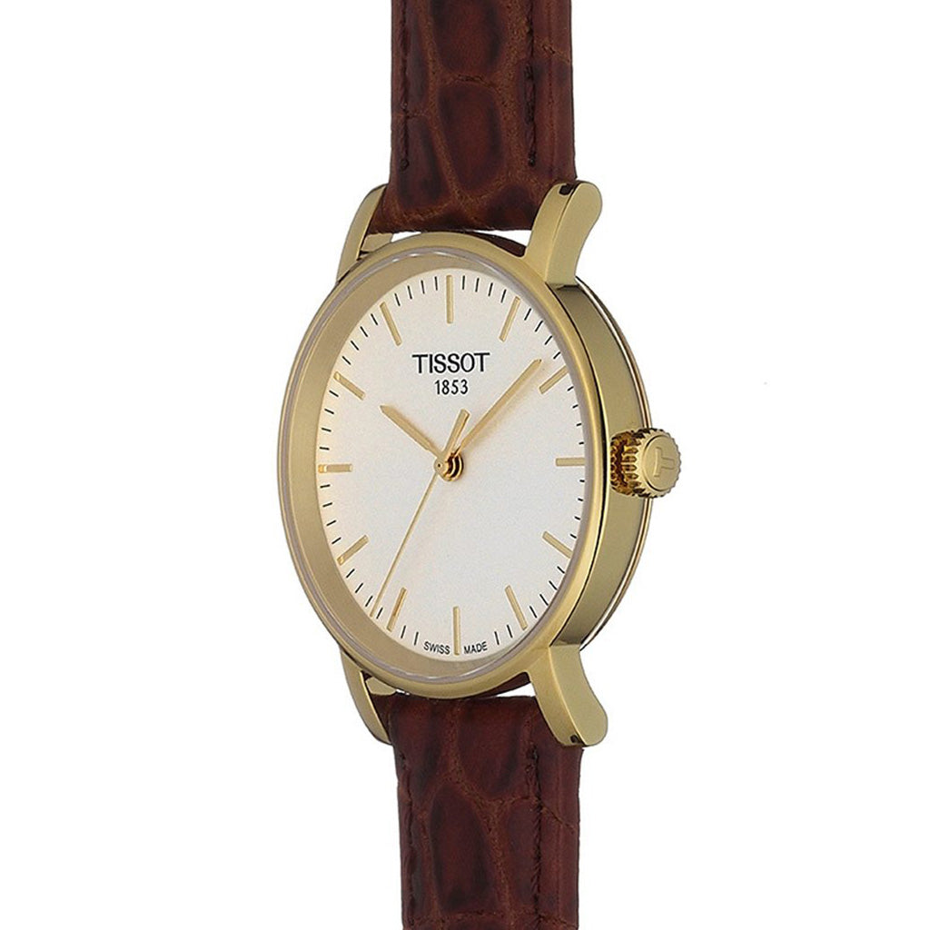 Everytime Small 30MM Gold Leather Brown